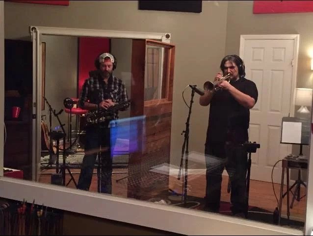 Studio session with horns